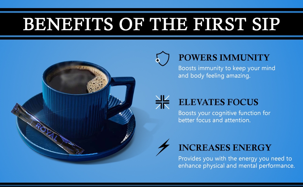 1 Box - Organo Royal Black Instant Coffee with Triple Mushroom Blend 6 Organo Organo Royal Black