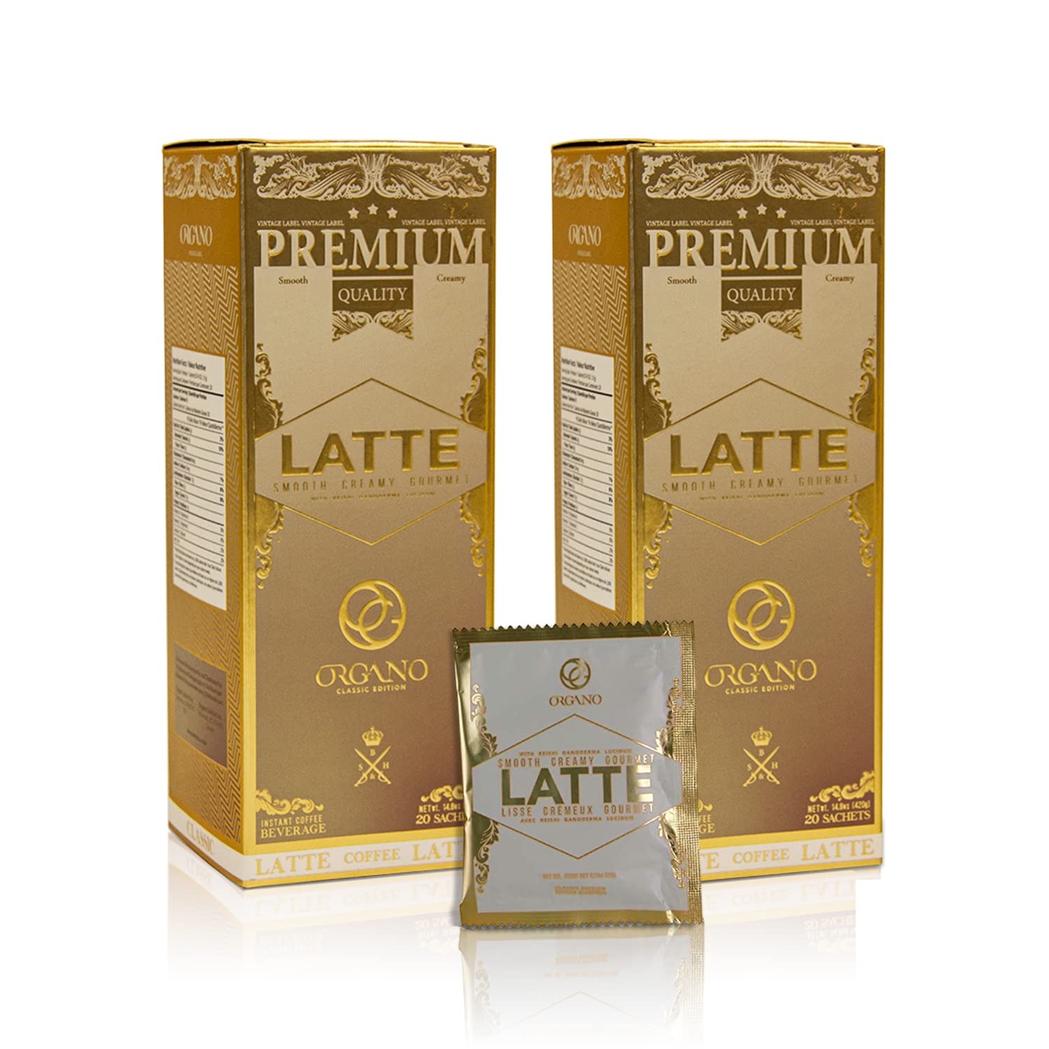 Organo Organic Gourmet Cafe Latte U.S.A Packaging (2 Boxes)
