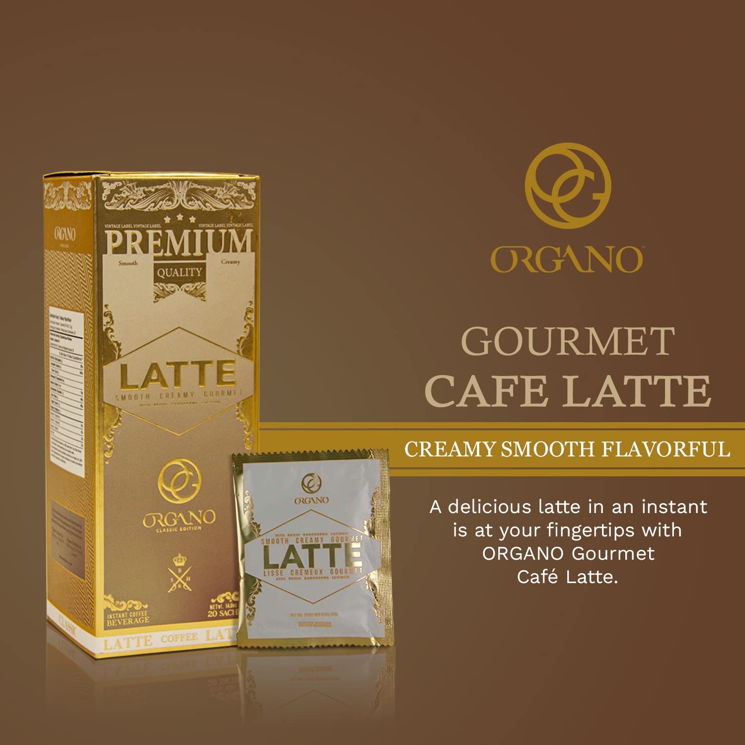 Organo Organic Gourmet Cafe Latte U.S.A Packaging (2 Boxes)