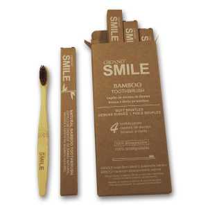 Organo OG Smile natural bamboo toothbrushes 4 pack