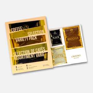 Organo Coffee Selection Variety Pack with 6 Black Coffee, 3 Cafe Supreme, 3 Cafe Latte and 3 Cafe Mocha sachets