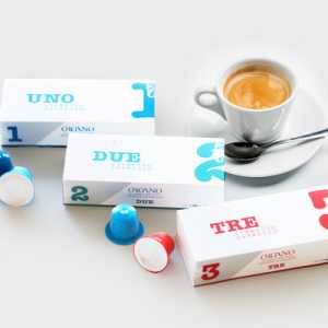 Organo Espresso UNO DUE and TRE coffee capsule set