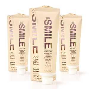 Three tubes of Organo OG Smile Toothpaste with Ganoderma